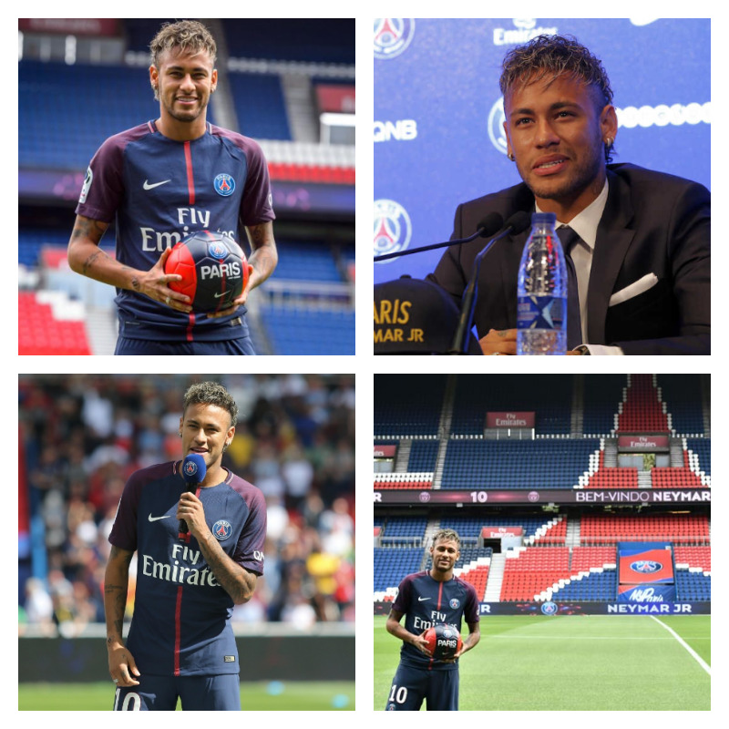 ネイマール選手の写真4枚並べた画像