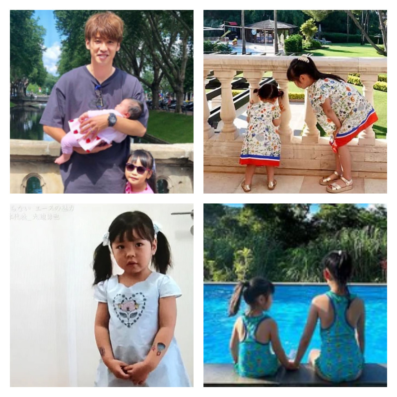 大迫勇也選手と子供たちの写真4枚が並んだ画像