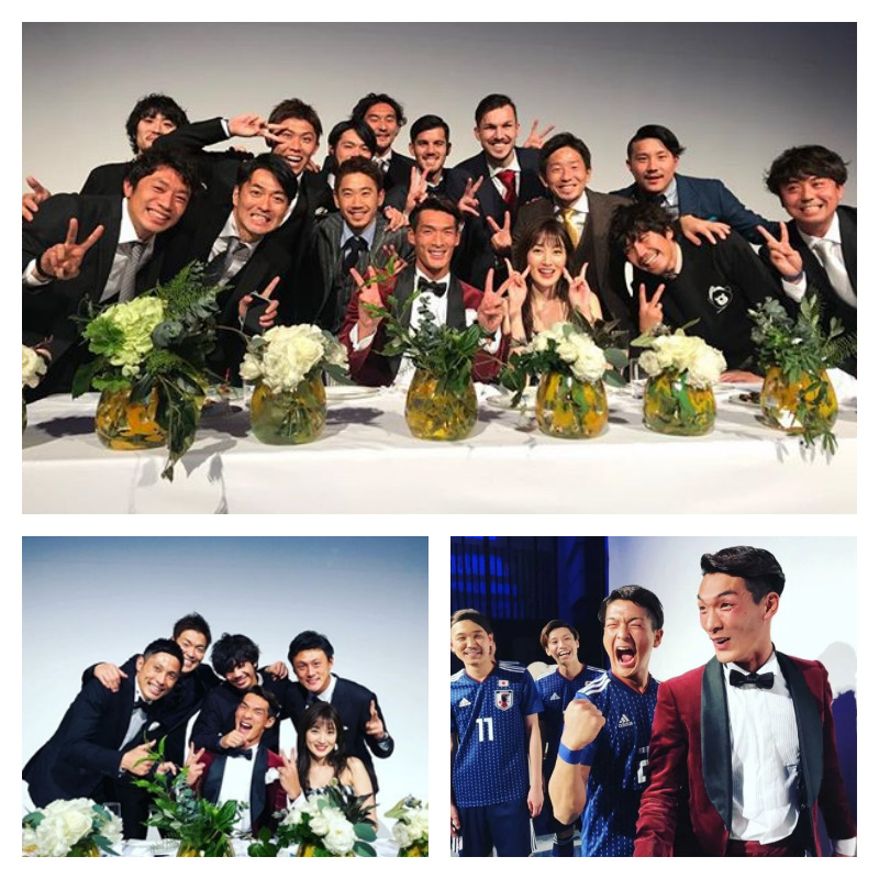 槙野智章選手の嫁・高梨臨さんの結婚式の写真4枚並べた画像