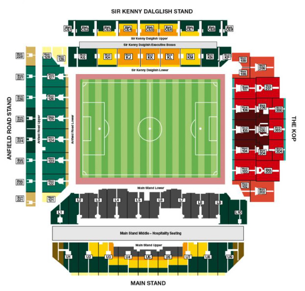 スタジアムの座席表の写真