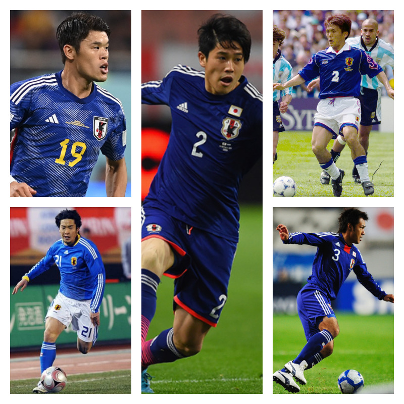 サッカー日本代表の右サイドバックTOP5の選手の写真