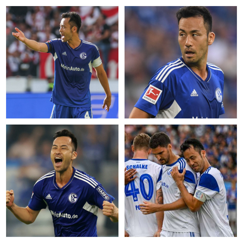 吉田麻也選手の写真4枚並べた画像
