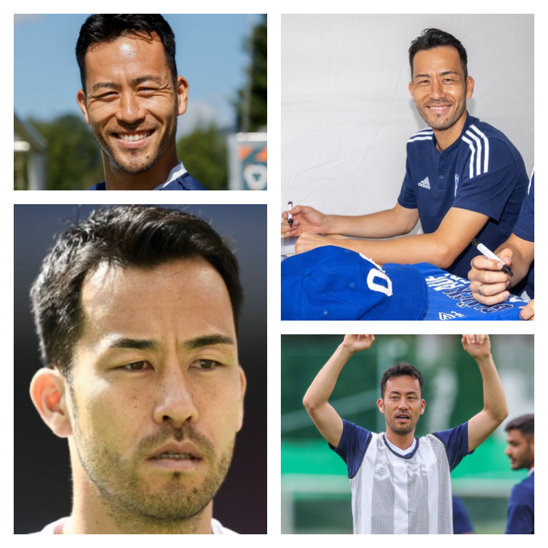 吉田麻也選手の写真4枚並べた画像