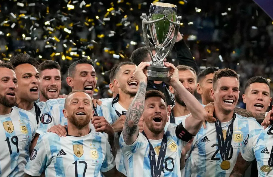 ワールドカップ優勝のアルゼンチンの写真