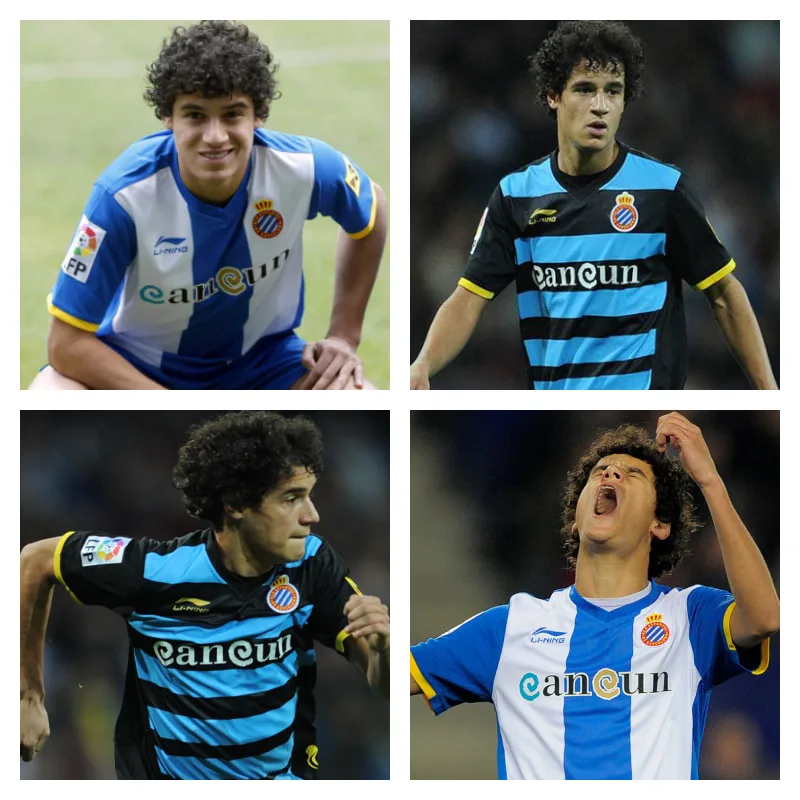 フィリペ・コウチーニョ選手の写真4枚並べた画像