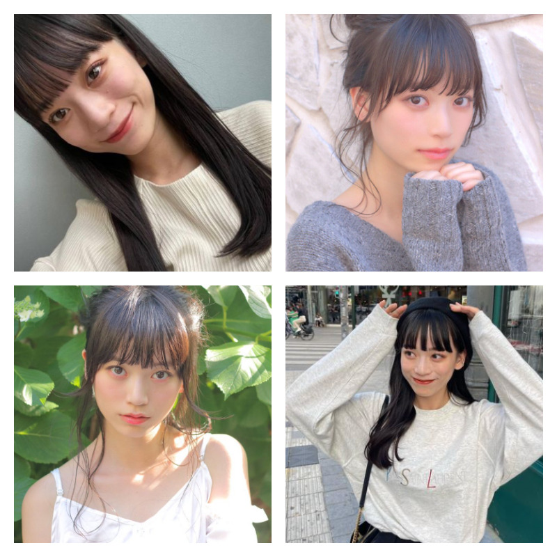 上田綺世選手の嫁さんの由布菜月さんの写真4枚並べた画像