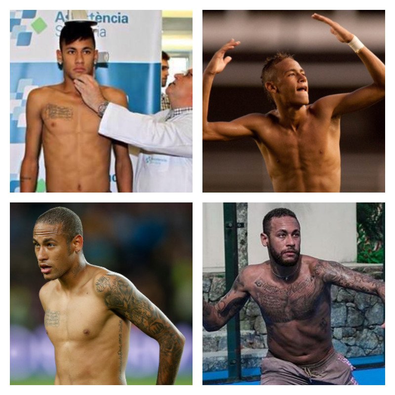 ネイマール選手の写真4枚並べた画像