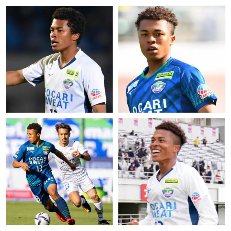 徳島ヴォルティス時代の藤田譲瑠チマ選手の写真4枚並べた画像