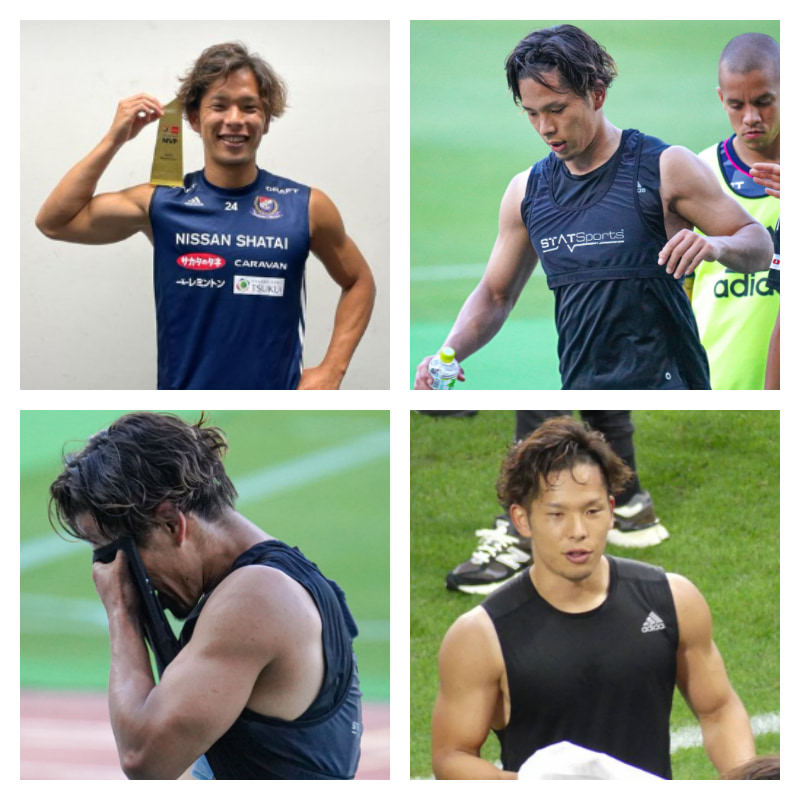 岩田智輝選手の写真4枚並べた画像