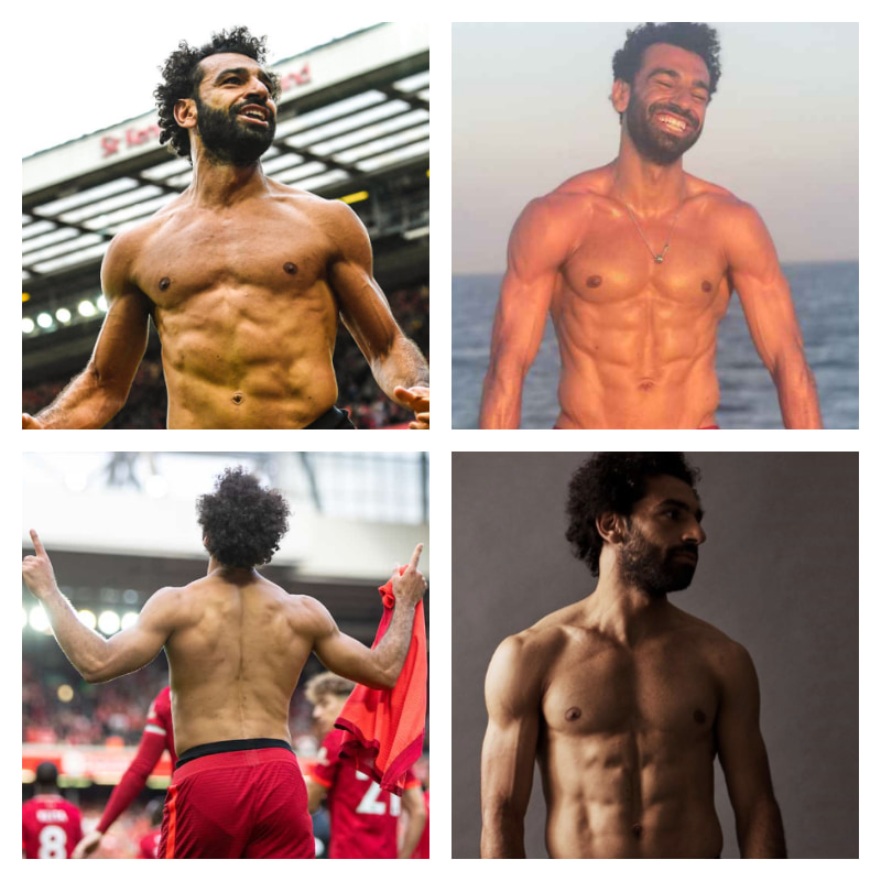モハメド・サラー選手の写真4枚並べた画像