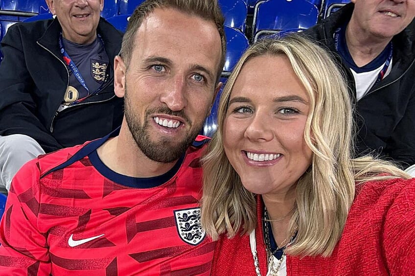 ハリー・ケイン選手と奥さんの写真